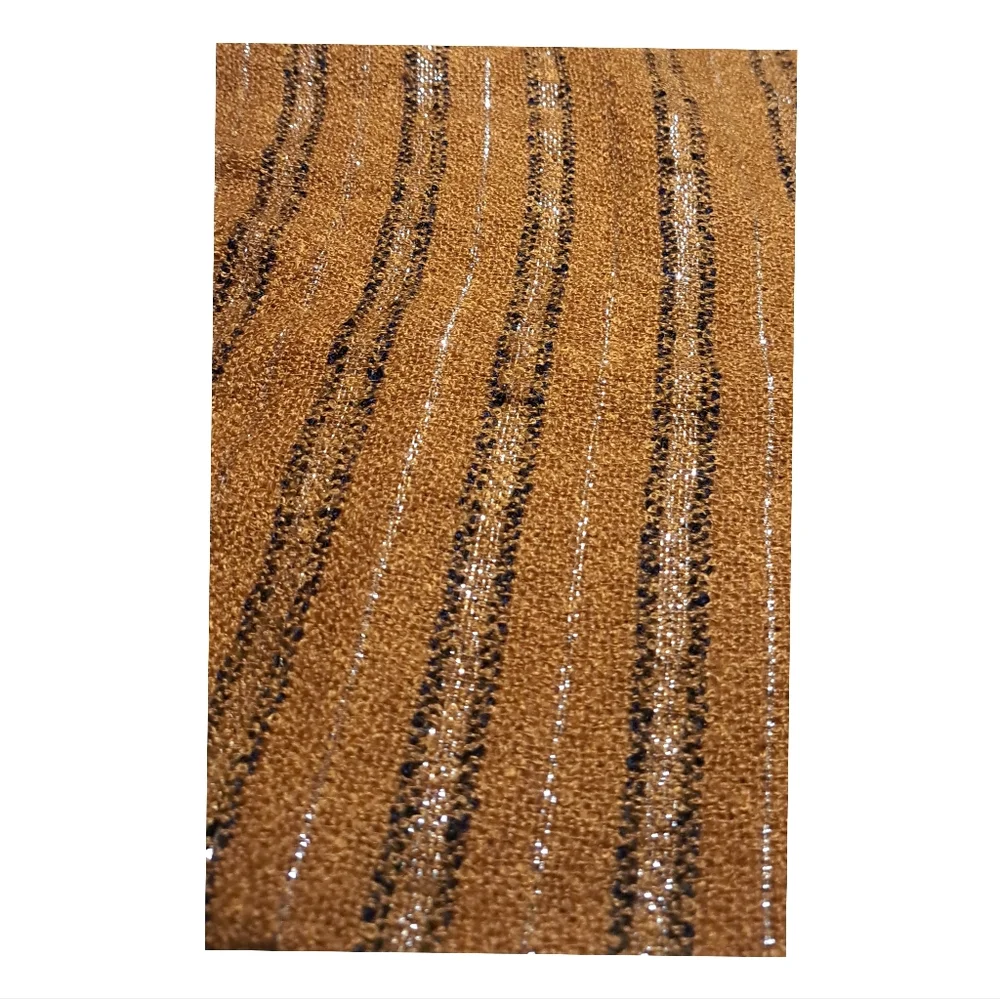 Dark Orange & Black Scarf w/ Silver Stripes